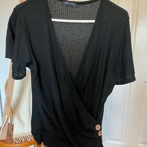 Button short sleeve top, S